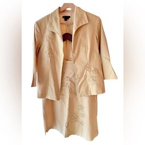 Vintage‎ Simon Chang Jacket & Skirt Set with Embroidered Flowers and Sequins